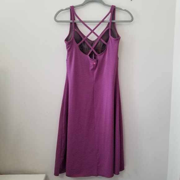 prAna Rebecca Strappy Striped Active Jersey Dress Size Small Hiking Athleisure - Picture 3 of 10